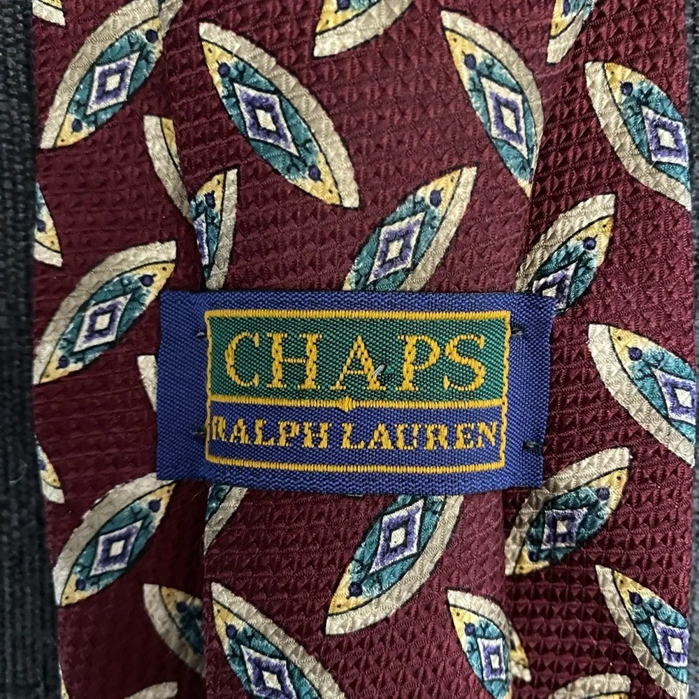 Ralph Lauren Burgundy Geometric Tie‎